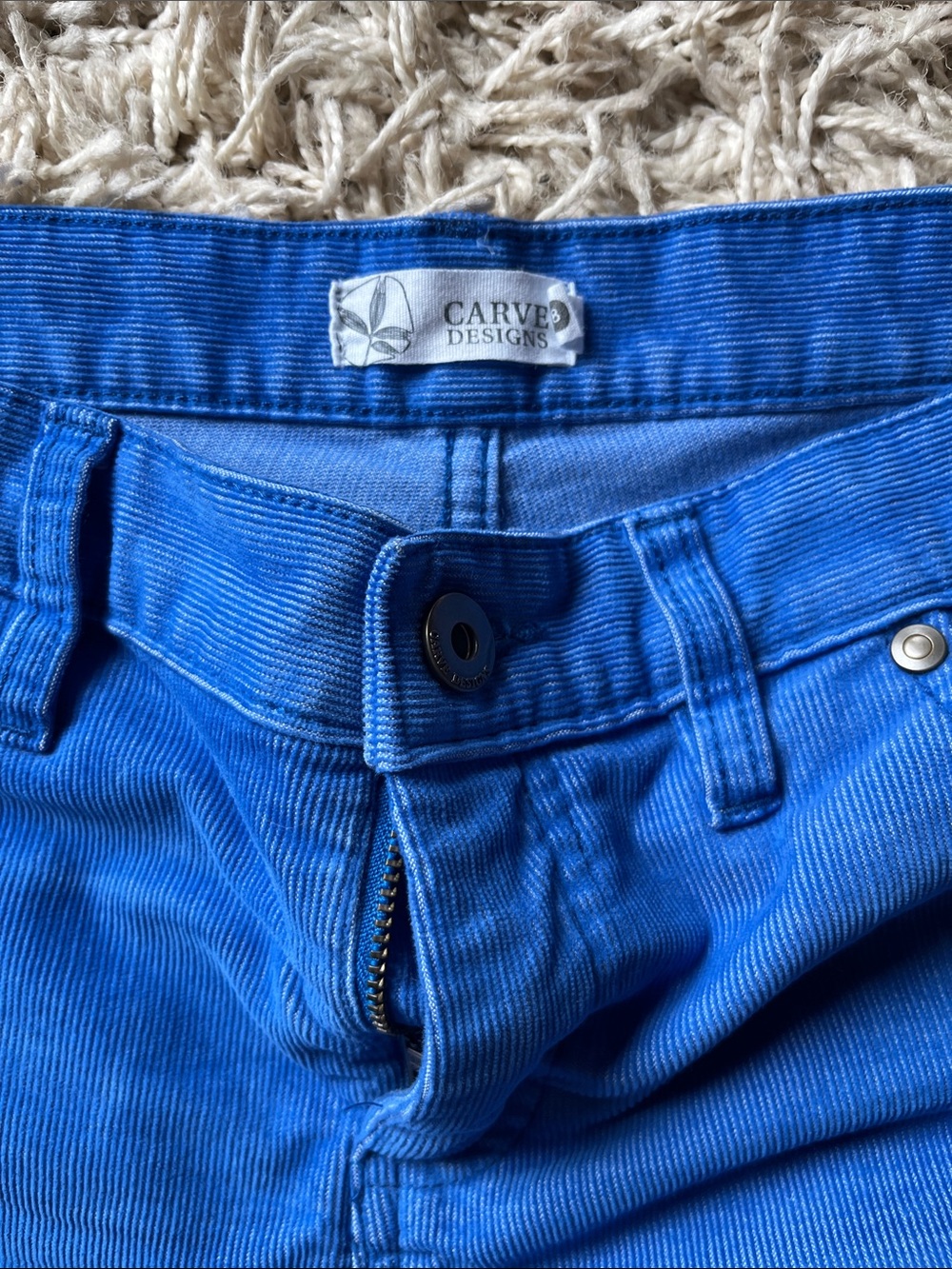 Carve Designs Bright Blue Frayed Hem Jean Shorts - Picture 2 of 7